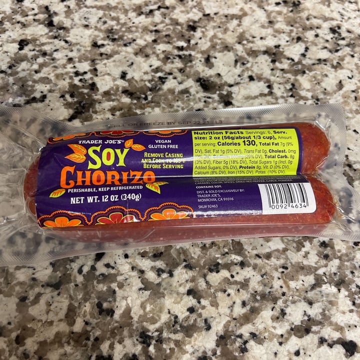 photo of Trader Joe's Soy Chorizo shared by @kattt29 on  30 Jun 2021 - review