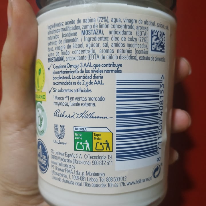 photo of Hellmann’s Vegana shared by @ornitorrincavegana on  16 Sep 2022 - review