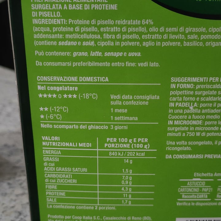review photo of Coop Polpettine vegetale a base di proteine di pisello shared by @tar21i on 13 Dec 2022 - review