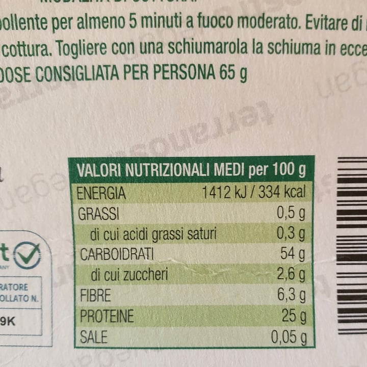 review photo of Fatti per bene terranostra vegan Fusilli 100% farina di fave shared by @lunasky on 23 Sep 2022 - review