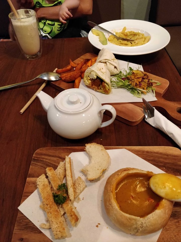 review photo of The Vegan Table Macnchees, breakfast scrambled tofu wrap, pumpkin coriander soup. shared by @fruktoed on 31 Jan 2019 - review