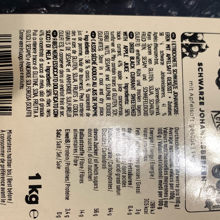 review photo of Koro ribes neri Essiccati shared by @pamelapagnin on 28 Aug 2022 - review