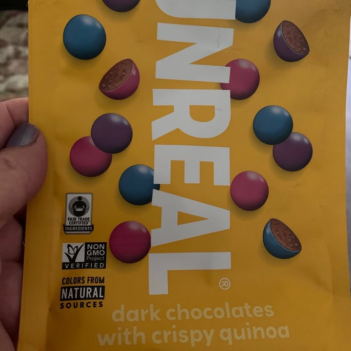 photo of UNREAL Dark Chocolate Gems with Crispy Quinoa shared by @onehungryvegan on  17 Jul 2021 - review