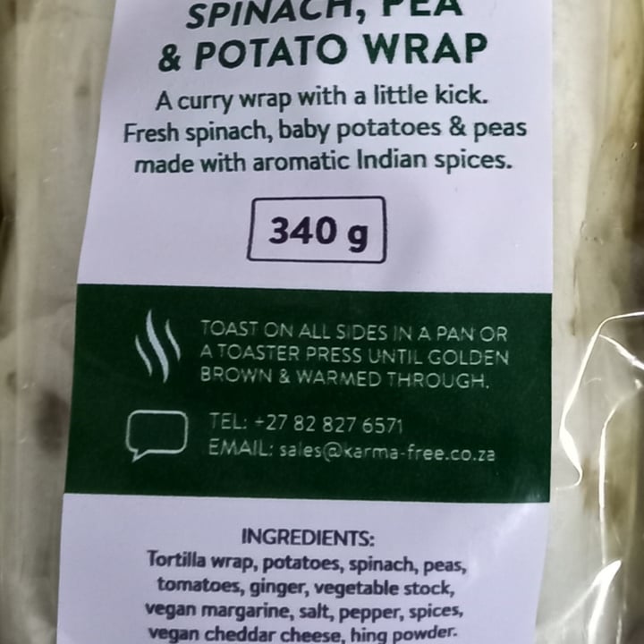 photo of Karma Free Spinach, Pea & Potato Wrap shared by @nicole963 on  03 Apr 2022 - review