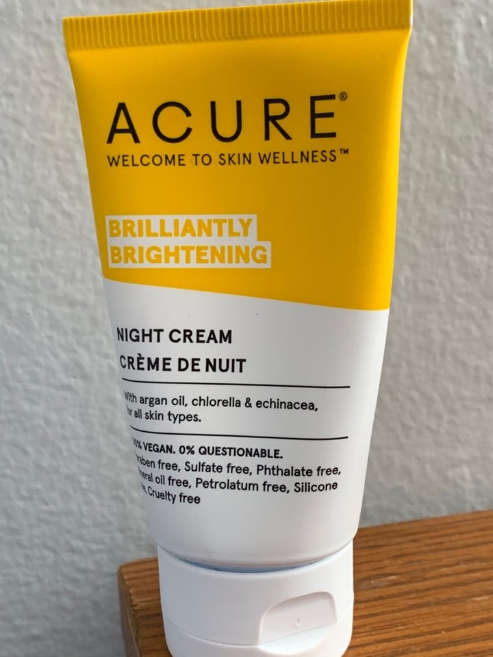 photo of Acure Brilliantly Brightening Night Creme shared by @vegangma on  04 Jan 2020 - review