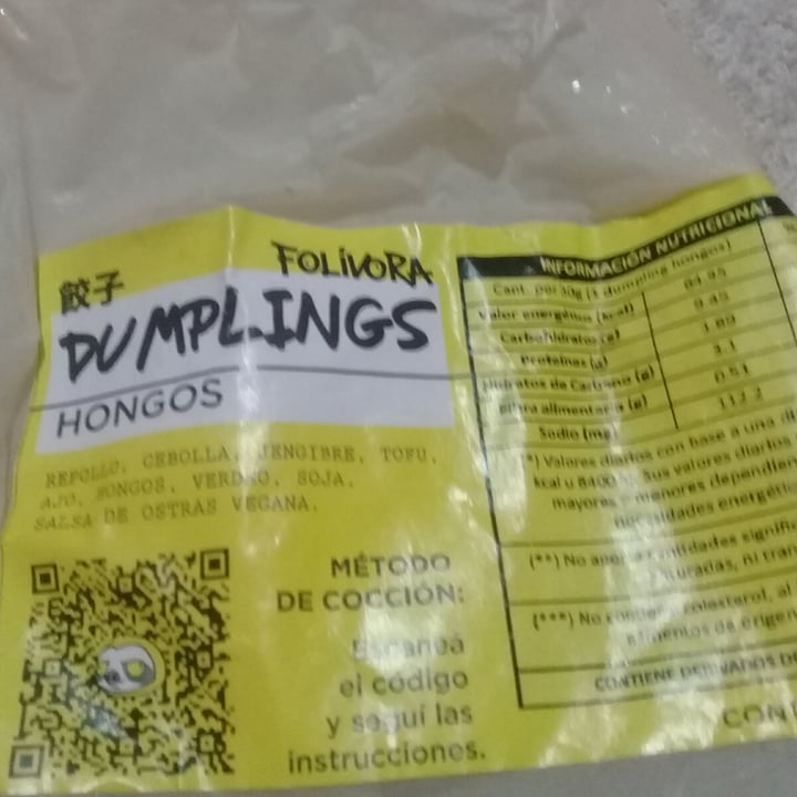 photo of Folivora Dumplings de hongos shared by @juti12 on  01 Jul 2022 - review