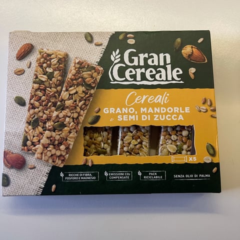 Gran Cereale 5 Barrette di Cereali Grano, Mandorle e Semi di Zucca