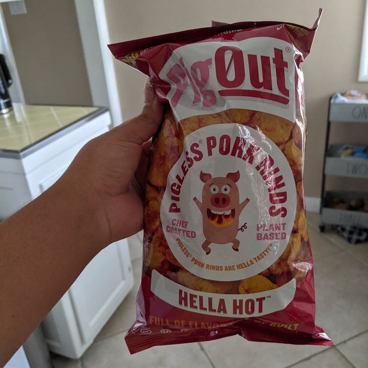 photo of Outstanding Foods Hella Hot Pigless Pork Rinds shared by @vegohvegan on  26 Apr 2020 - review
