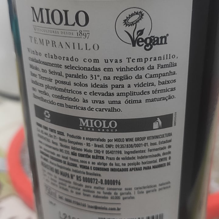 photo of Miolo Reserva Tempranillo shared by @gabibagattini on  22 May 2022 - review