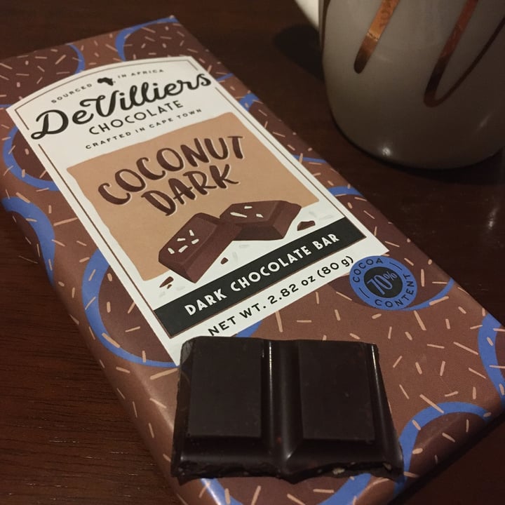 photo of De Villiers Chocolate Coconut Dark Chocolate Bar shared by @gengen on  22 May 2020 - review