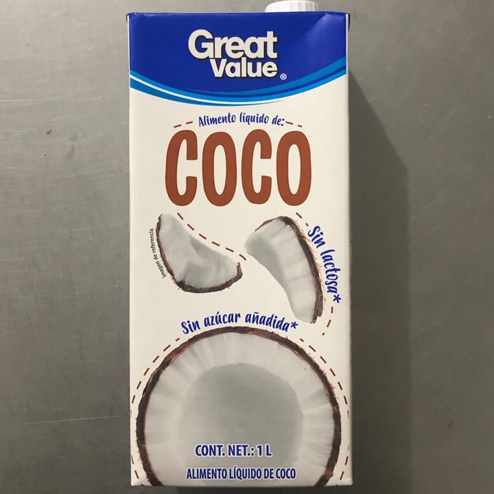 photo of Great Value  Alimento líquido de coco shared by @abiijass0 on  03 Nov 2022 - review