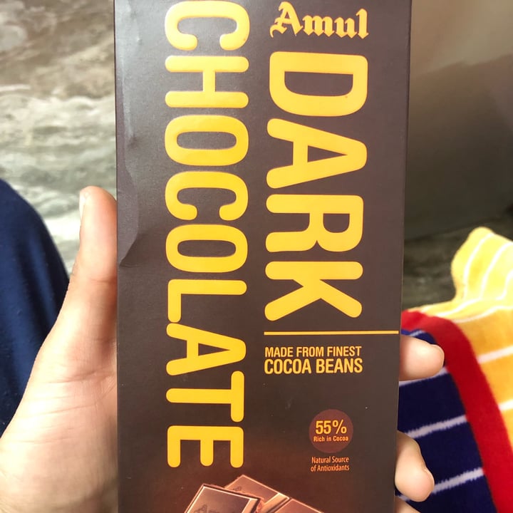 photo of Amul Dark Chocolate shared by @vegankaran on  27 Jan 2022 - review