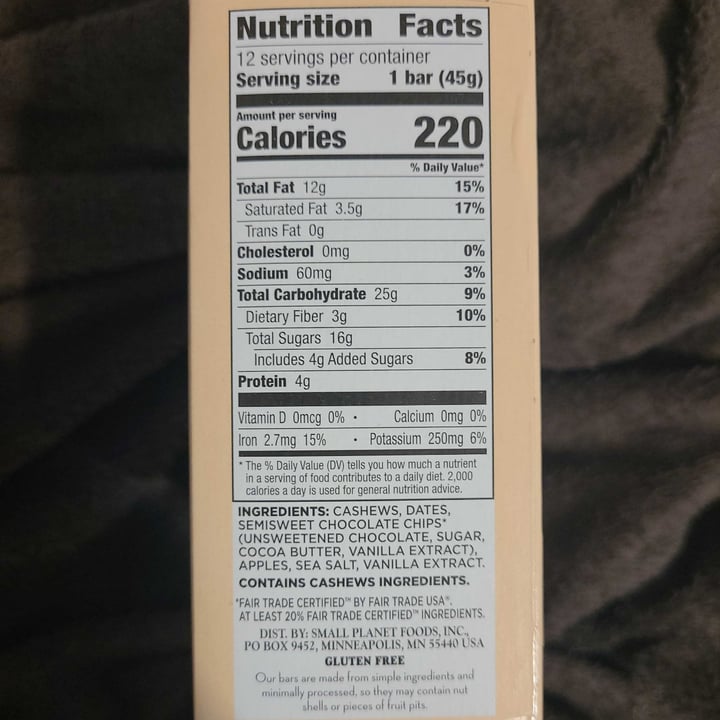 photo of Larabar Chocolate Chip Cookie Dough shared by @vegan04 on  30 Mar 2022 - review