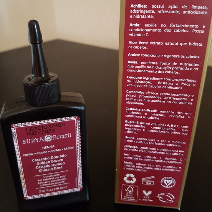 review photo of Creme Coloração Henna Surya Henna Creme (Castanho Escuro) shared by @renatarocha on 06 Feb 2022 - review