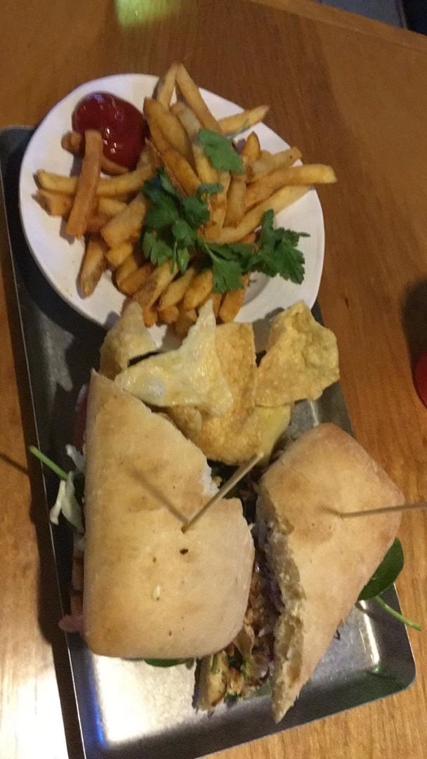 photo of No Bones Beach Club Crabcake Sando + Old Bay Fries shared by @colette614 on  07 Mar 2020 - review
