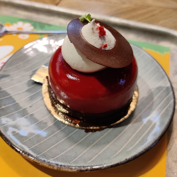 review photo of MR CAKE Tortino Con Mousse Al Lampone E Biscotto Al Cacao shared by @vegangio on 23 Aug 2022 - review
