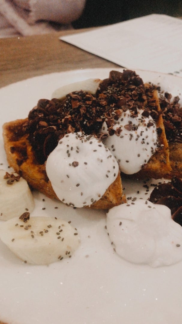 photo of Farmacy Chocolate Chip Waffles shared by @animalliberation on  12 Mar 2020 - review