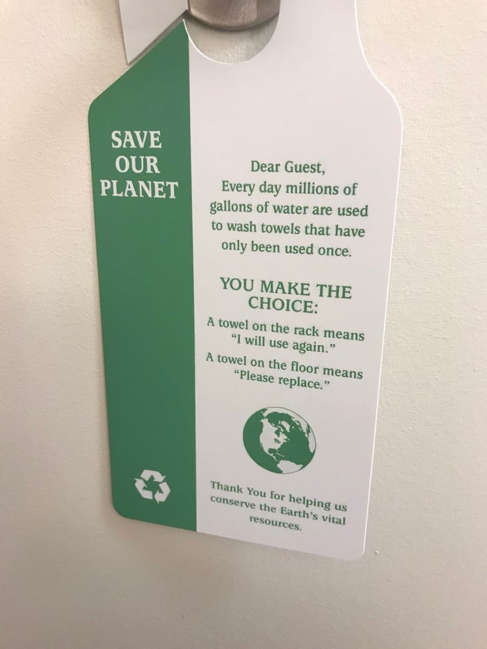 save our planet hotel card