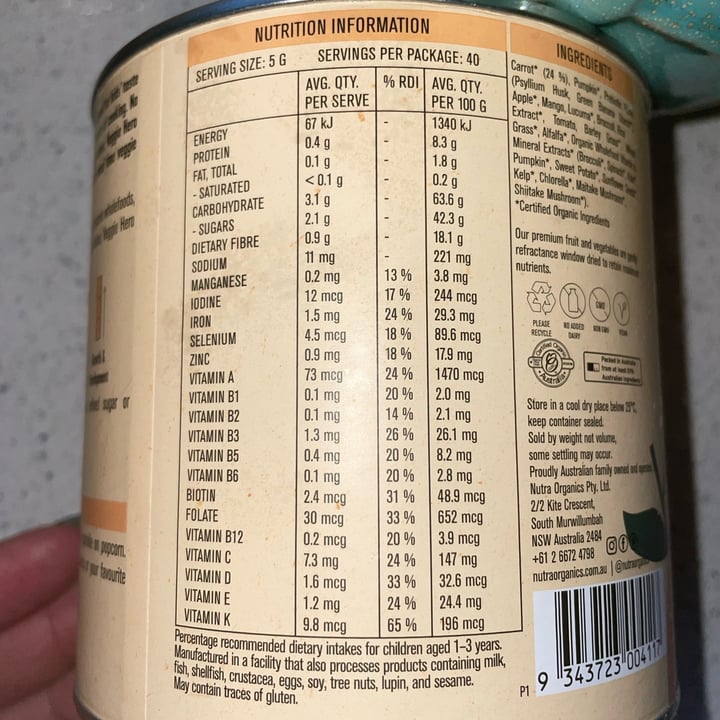 review photo of Nutra Organics Veggie Hero shared by @earthmamavegan on 09 Nov 2022 - review