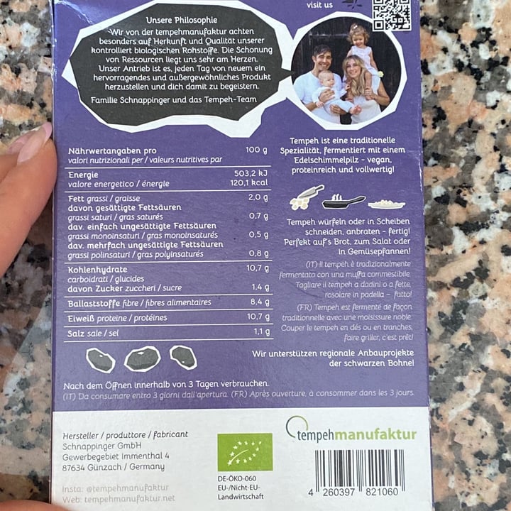 review photo of Tempehmanufaktur Black Bean Tempeh Tamari shared by @alicesignorini on 27 Apr 2022 - review