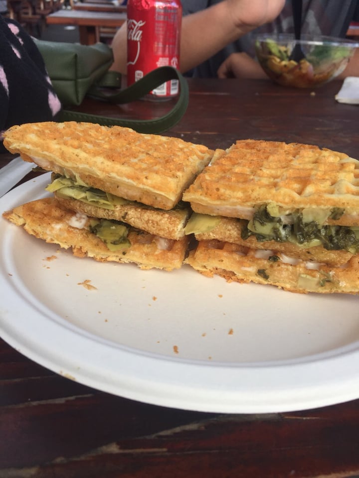 review photo of Smaaken Waffle Sandwiches Tofu something sandwich shared by @mackenzievan on 01 Sep 2019 - review