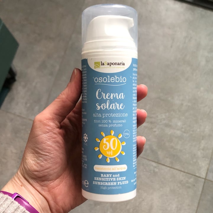 review photo of La Saponaria Crema Solare Alta Protezione SPF 50 Osolebio shared by @beabers on 31 Mar 2022 - review