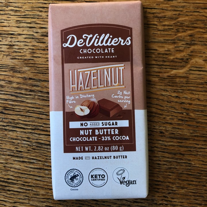 photo of De Villiers Chocolate Hazelnut No Sugar Added Bar shared by @ellaaaa on  13 Nov 2021 - review