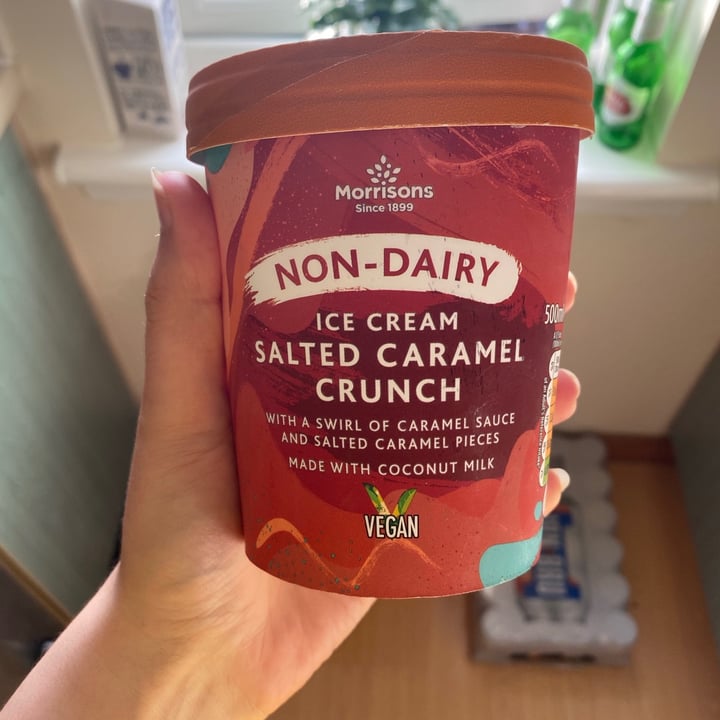 photo of Morrisons Salted Caramel Crunch Ice Cream shared by @plantbasedkat on  24 May 2020 - review