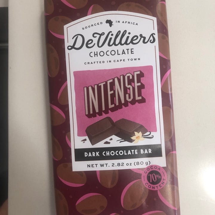 photo of De Villiers Chocolate Intense Dark Chocolate Bar shared by @marissageorge on  07 Nov 2020 - review
