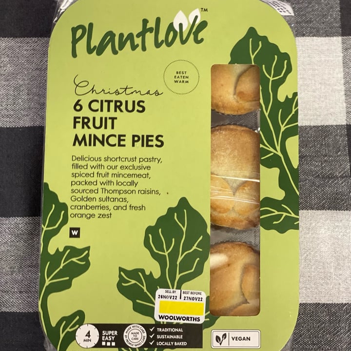 photo of Woolworths Citrus Fruit Mince Pies shared by @feelin-vegan on  24 Nov 2022 - review