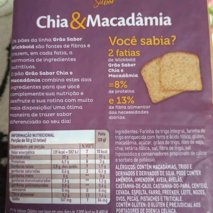 photo of Wickbold Chia e Macadâmia shared by @andreaferraz on  24 May 2022 - review