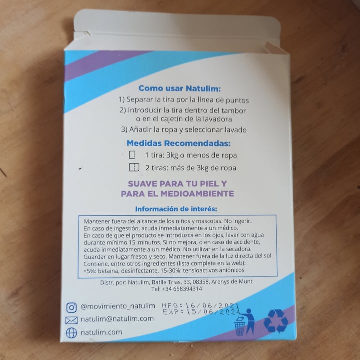 review photo of Natulim Detergente en Tiras shared by @mercecastro on 29 Aug 2021 - review