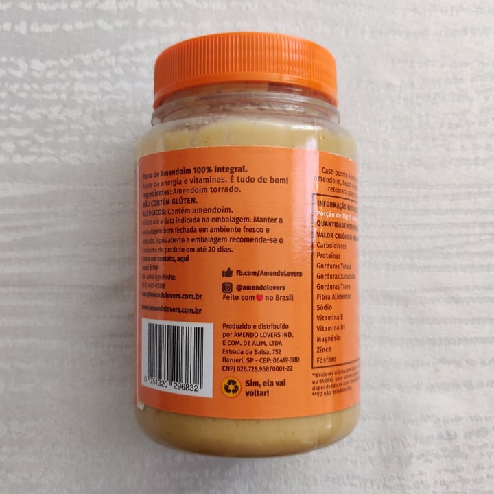 review photo of amendo lovers Amendo Lovers Integral - 500g shared by @acamilapires on 18 Jul 2021 - review