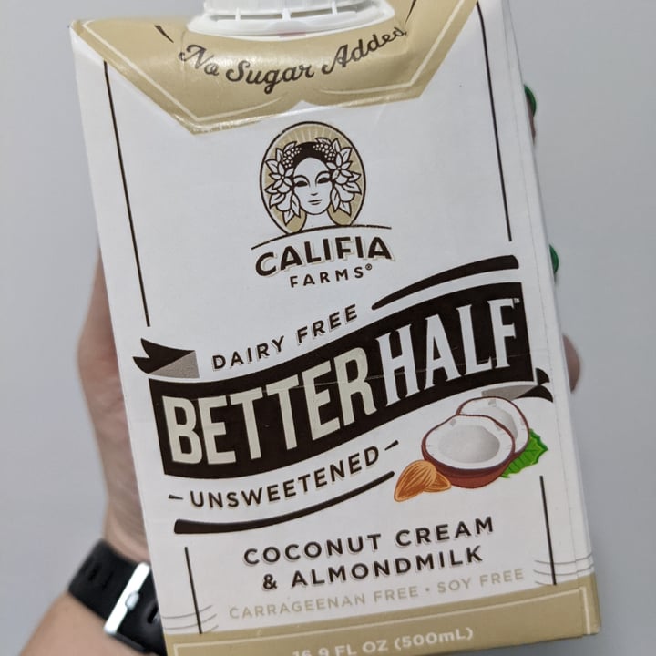 review photo of Califia Farms Better Half Unsweetened Coconut Cream and Almondmilk shared by @karinb on 16 May 2022 - review