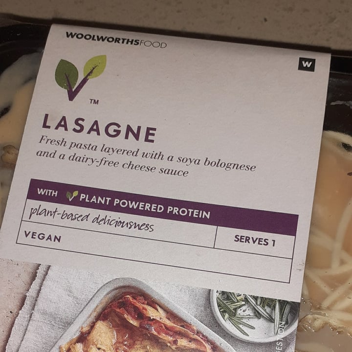 photo of Woolworths Food Lasagne shared by @monosieatsvegan on  01 Aug 2021 - review