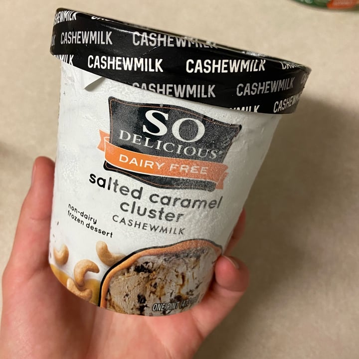 review photo of So Delicious Dairy Free Salted Caramel Cluster Cashewmilk Frozen Dessert shared by @jordynbuquicchio on 22 Mar 2022 - review