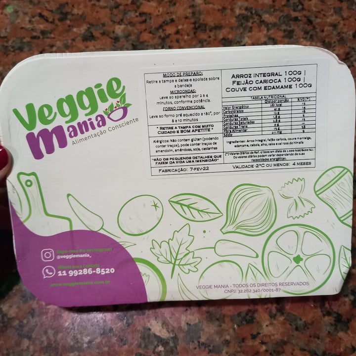 photo of Veggie Mania Alimentação Consciente Arroz Integral, Feijão Carioca, Couve Com Edamame shared by @vancalegaro on  19 Jun 2022 - review