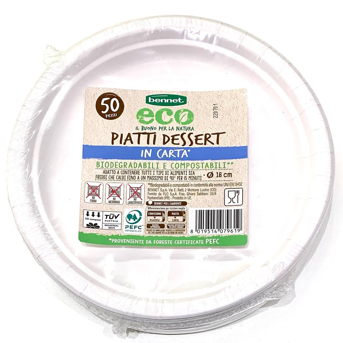 24 Piatti Di Carta Dessert Per Feste, Tema Hawaiano Cartone Animato, 18 Cm - Blu E Rosa