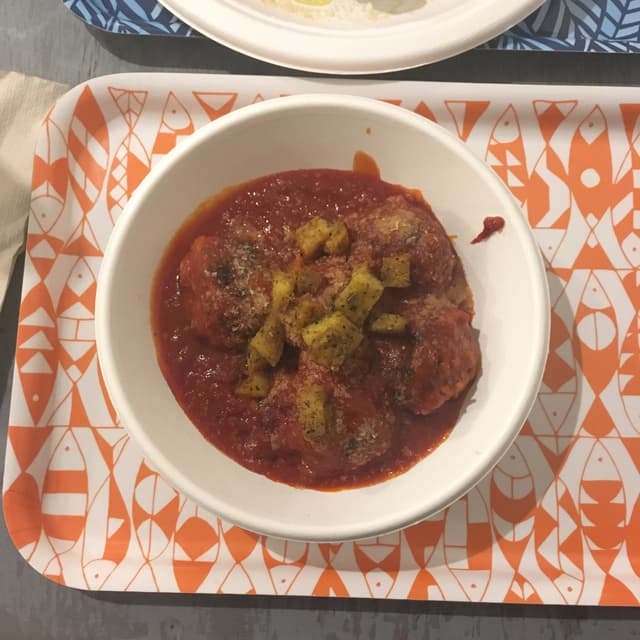 Foto do prato “Polpette al sugo”