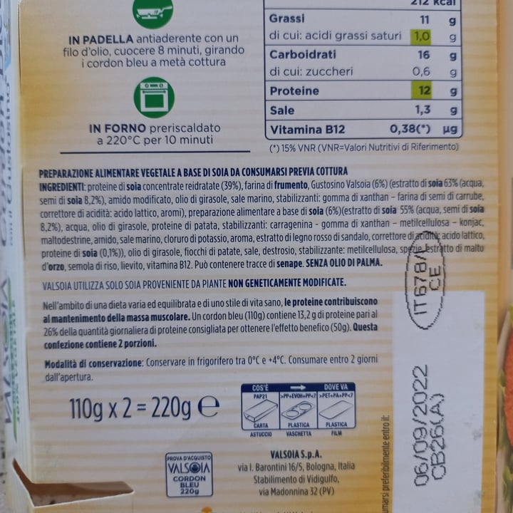 review photo of Valsoia Cordon Bleu con il Gustosino shared by @emico on 30 Jul 2022 - review