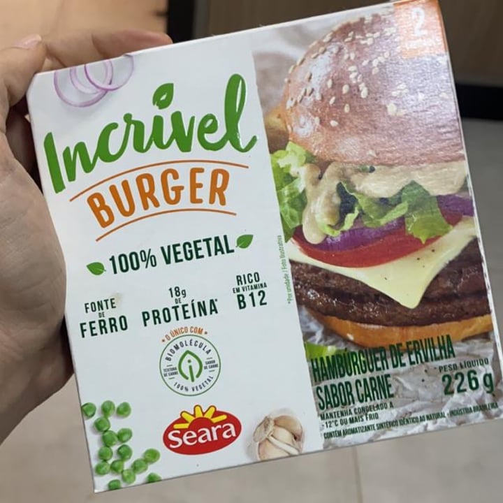 review photo of Seara Incrível burger Hambúrger De Ervilha Sabor Frango shared by @acpsilveira on 17 Jul 2021 - review