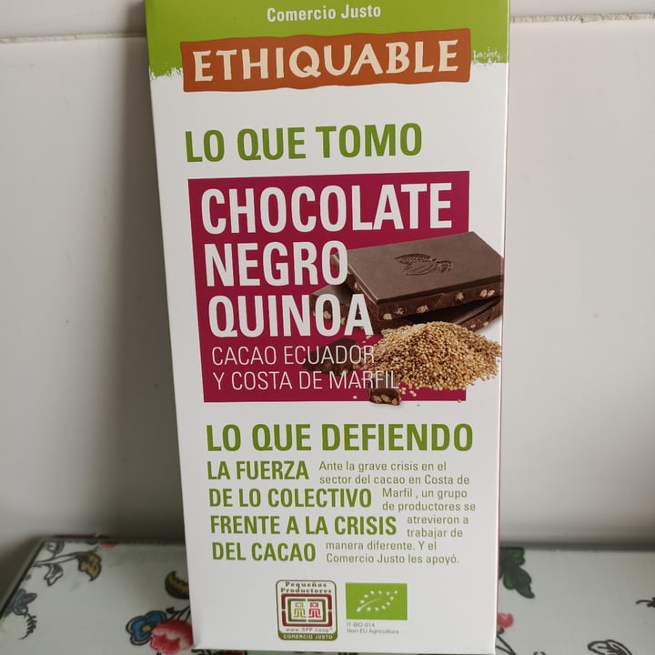 review photo of Ethiquable Chocolate negro quinoa shared by @akrog on 31 Mar 2021 - review