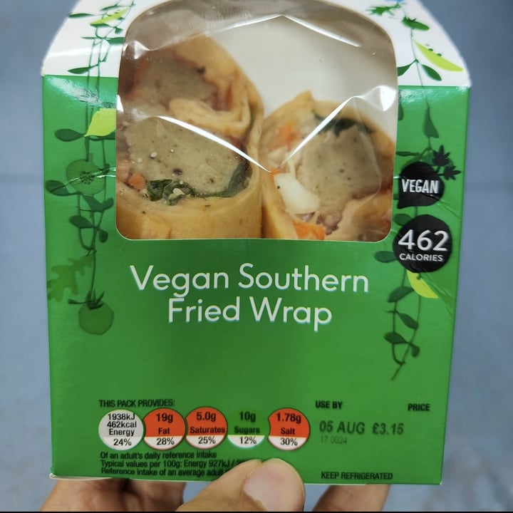 review photo of Boots Vegan Southern fried chicken wrap shared by @theonlywayisvegan on 12 Mar 2022 - review