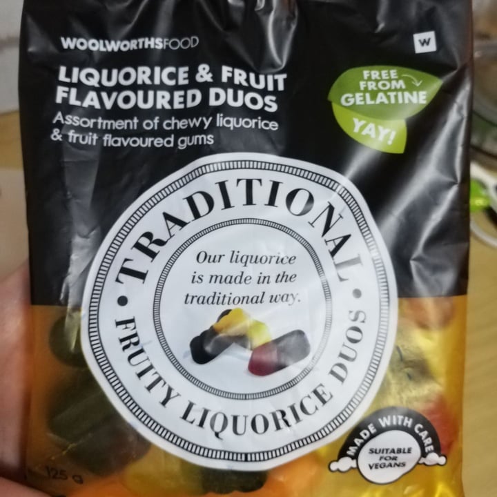review photo of Woolworths Food Liquorice & Fruit Flavoured Duos shared by @tracycook on 08 Apr 2020 - review