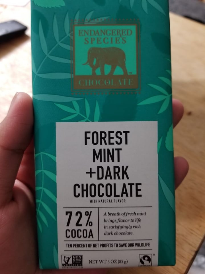 photo of Endangered Species Chocolate Forest Mint + Dark Chocolate shared by @laurag034 on  22 Jan 2020 - review