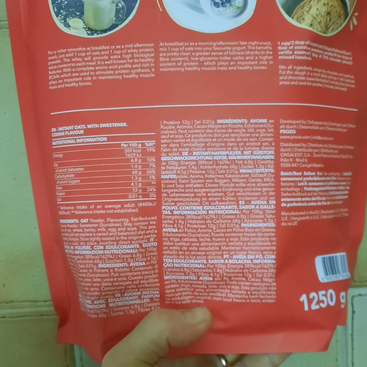 photo of Prozis Avena istantanea cookie shared by @parvatiplinky on  14 Dec 2022 - review