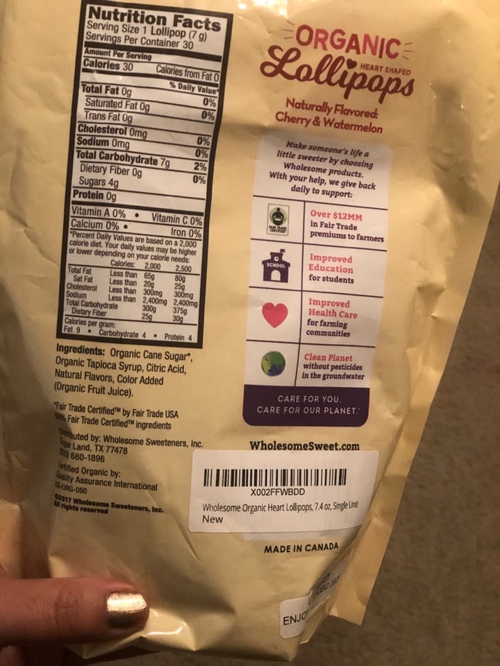 photo of Wholesome Organic Lollipops shared by @tortuguita on  23 Mar 2020 - review