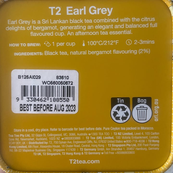 photo of T2 Tea Earl Grey Royale shared by @bushpig on  13 Dec 2022 - review