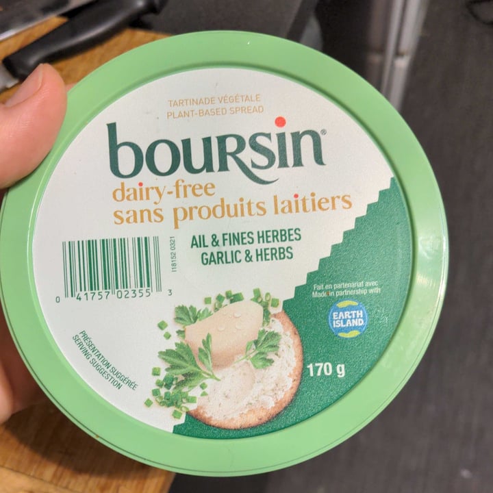 photo of Boursin Boursin dairy free Garlic and Herbs shared by @maxoverdrive on  19 Jan 2022 - review