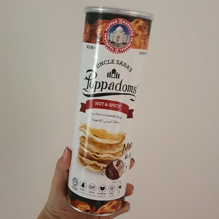 photo of Uncle Saba's Poppadoms Hot & Spicy Mala shared by @jotterbook on  27 Oct 2021 - review